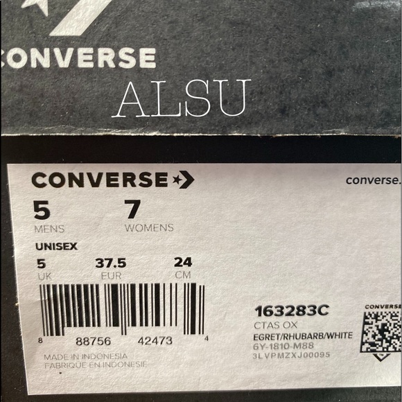 Converse Ctas OX Egret Rhubarb Canvas W AUTHENTIC - Picture 8 of 8